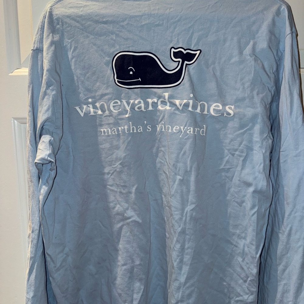 Vineyard Vines Light Blue Whale Logo Shirt